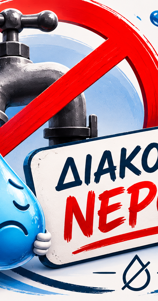 Τρίτη 26 Μαΐου,  αρρυθμία και διακοπή υδροδότησης στην Τ.Κ. Κρόκου, λόγω εργασιών, έως τις 13.00.